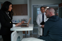 DOC: L-R: Elena Juatco, Scott Wolf, and Alan Van Sprang in the "Good Hands" episode of DOC airing Tuesday, Mar. 10 (9:00-10:00 PM ET/PT) on FOX. CR: John Medland/FOX. ©2026 FOX Media LLC.
